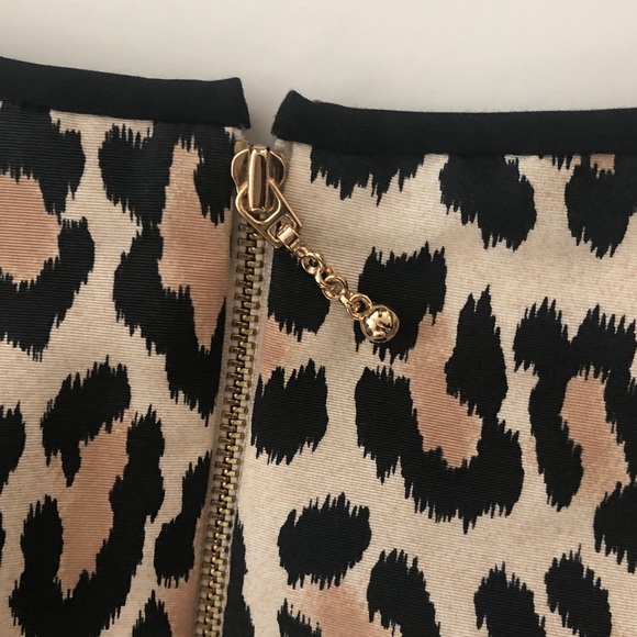 Kate Spade 4 Dress Black Tan Cream Animal Leopard print Pockets Excellent - Picture 7 of 9